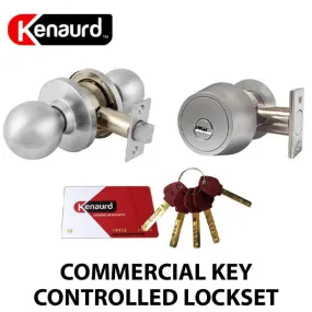 Key Controlled - Commercial Knob & Deadbolt Lockset Combo Bundle - 26D Satin Chrome