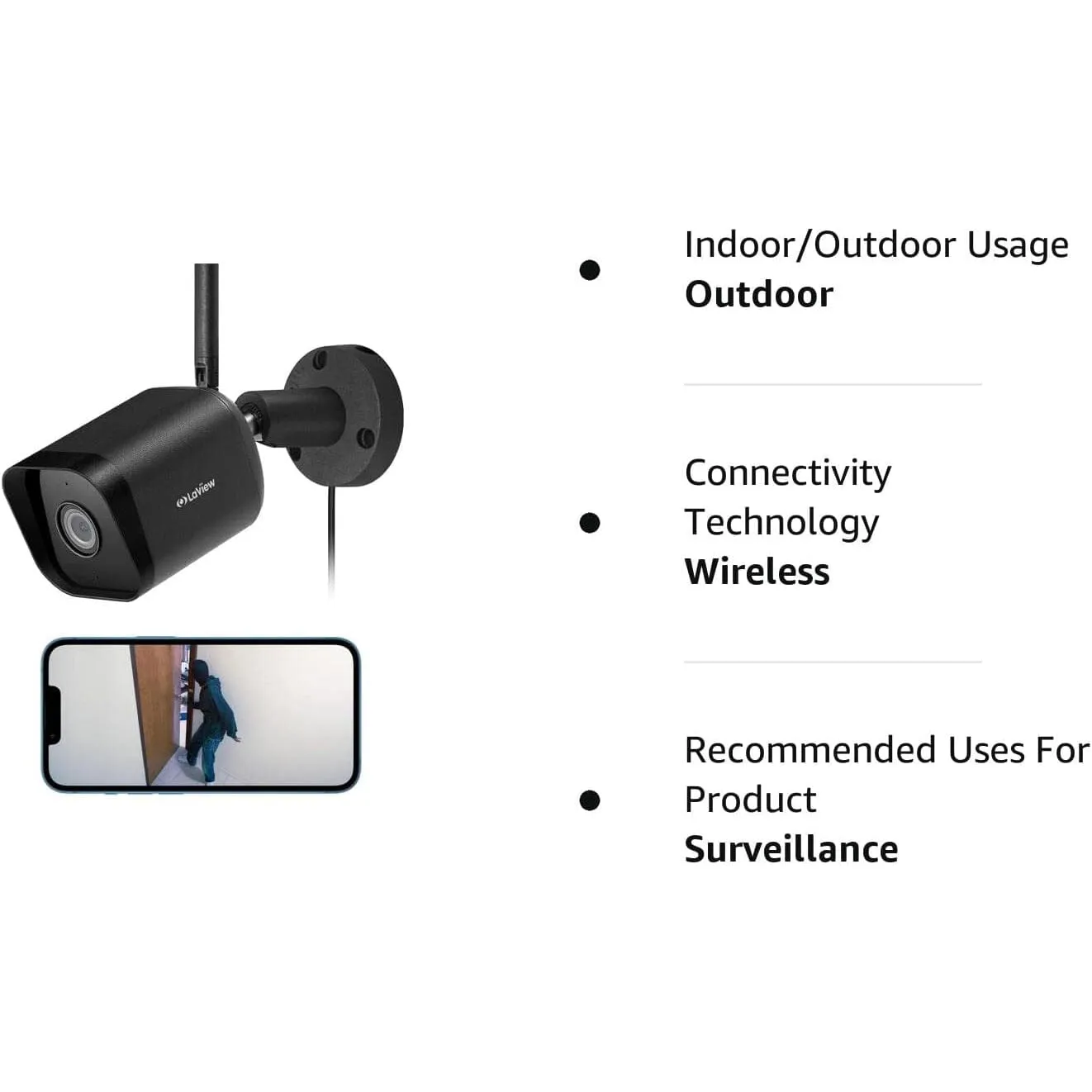 LaView Security Camera Outdoor 1080P HD Wi-Fi Camera  (Refurbished)