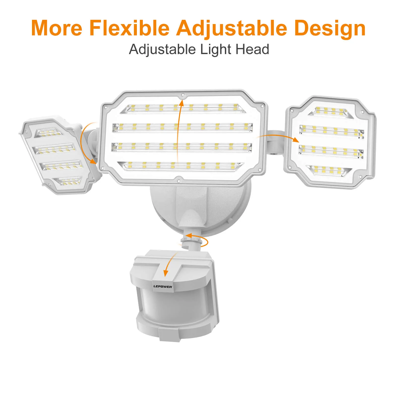 Lepower-tec 48W Motion Detection Security Lights Adjustable 5200lm