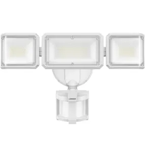 Lepower-tec Dusk To Dawn Flood Light with Motion Sensor & 3 Lighting Heads 45W 4800LM
