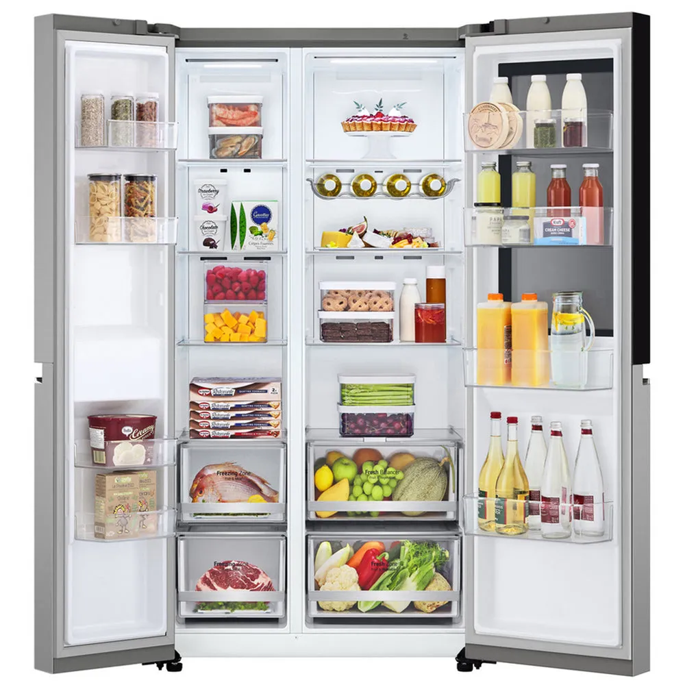LG GSVV80PYLL Instaview Wifi Connected Frost Free American Fridge Freezer Silver