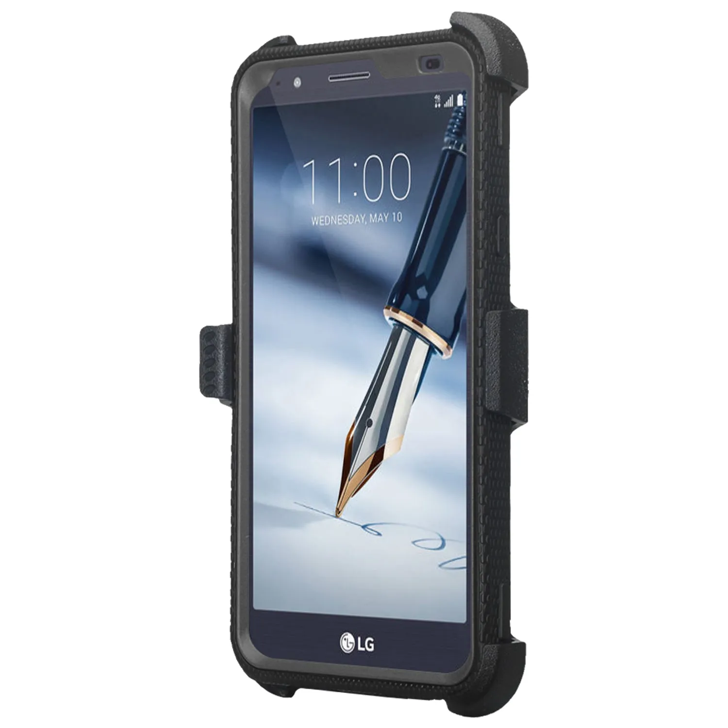 LG Stylo 4 Case, Stylo 4 Plus, Q StylusTriple Protection 3-1 w/ Built in Screen Protector Heavy Duty Holster Shell Combo Case - Black