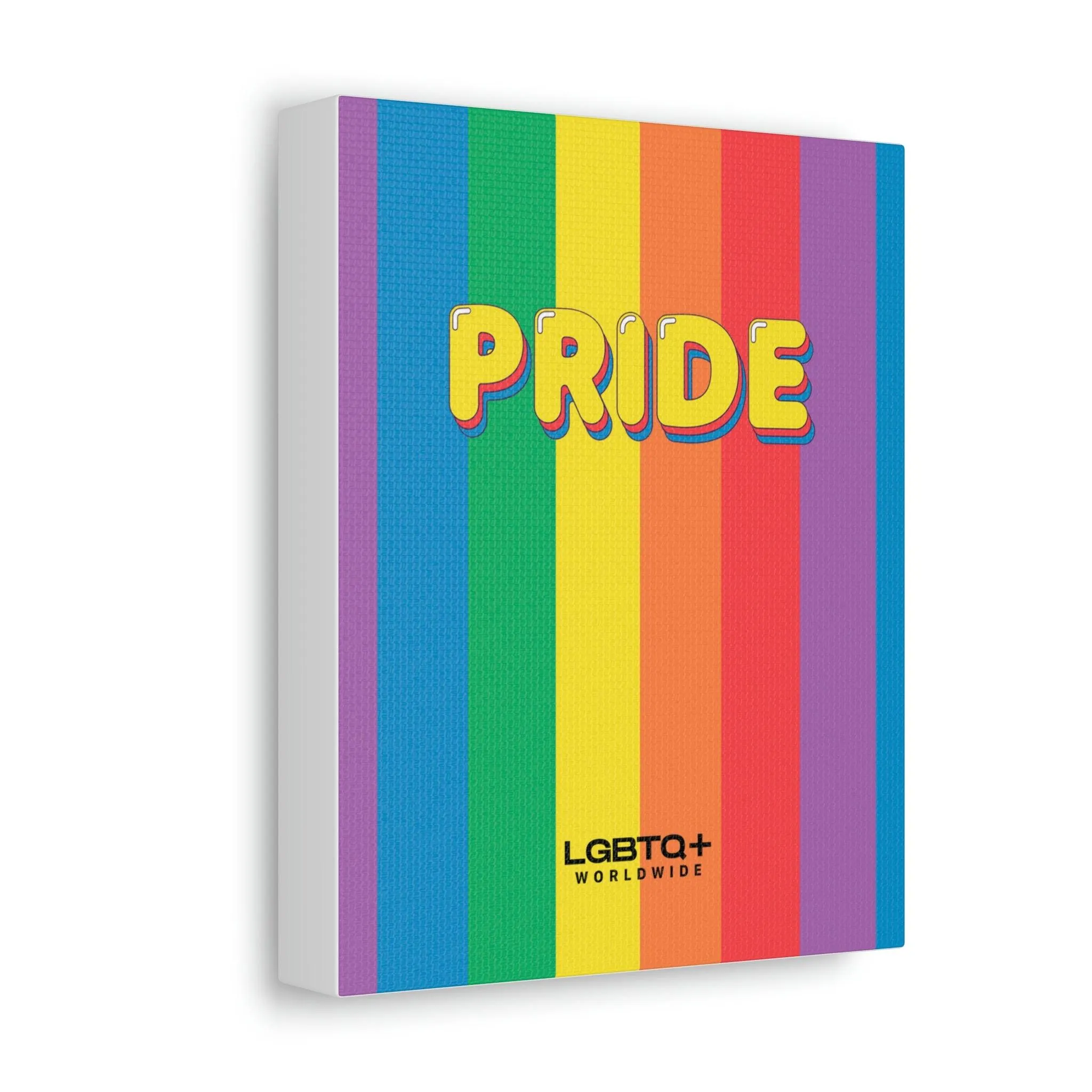 LGBTQ Pride Lines Satin Canvas, Stretched