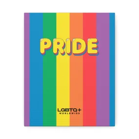 LGBTQ Pride Lines Satin Canvas, Stretched