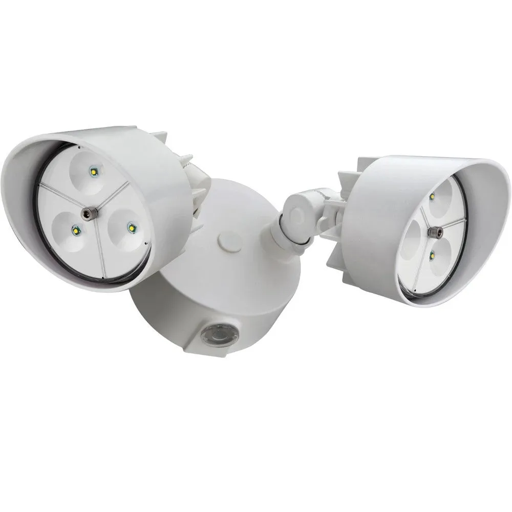 Lithonia White 2 Head Outdoor Floodlight LED Dusk to Dawn Lighting