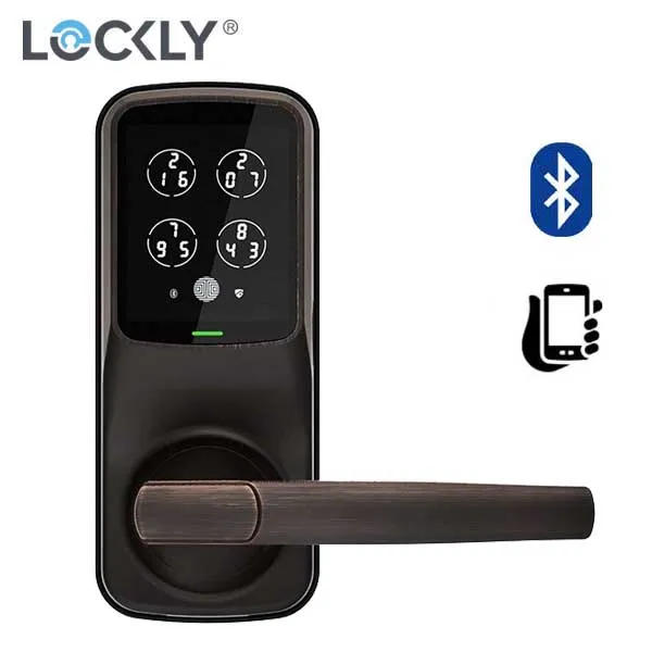 Lockly - PGD628VB - Secure Biometric Electronic Lever Set Latch - Bluetooth - Venetian Bronze
