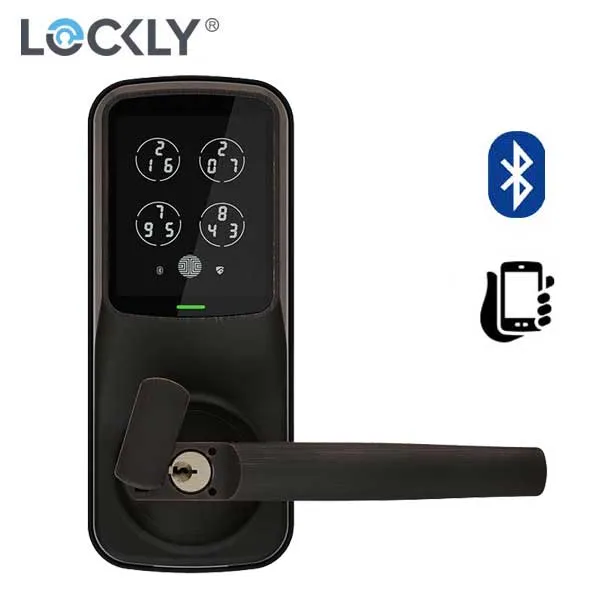 Lockly - PGD628VB - Secure Biometric Electronic Lever Set Latch - Bluetooth - Venetian Bronze