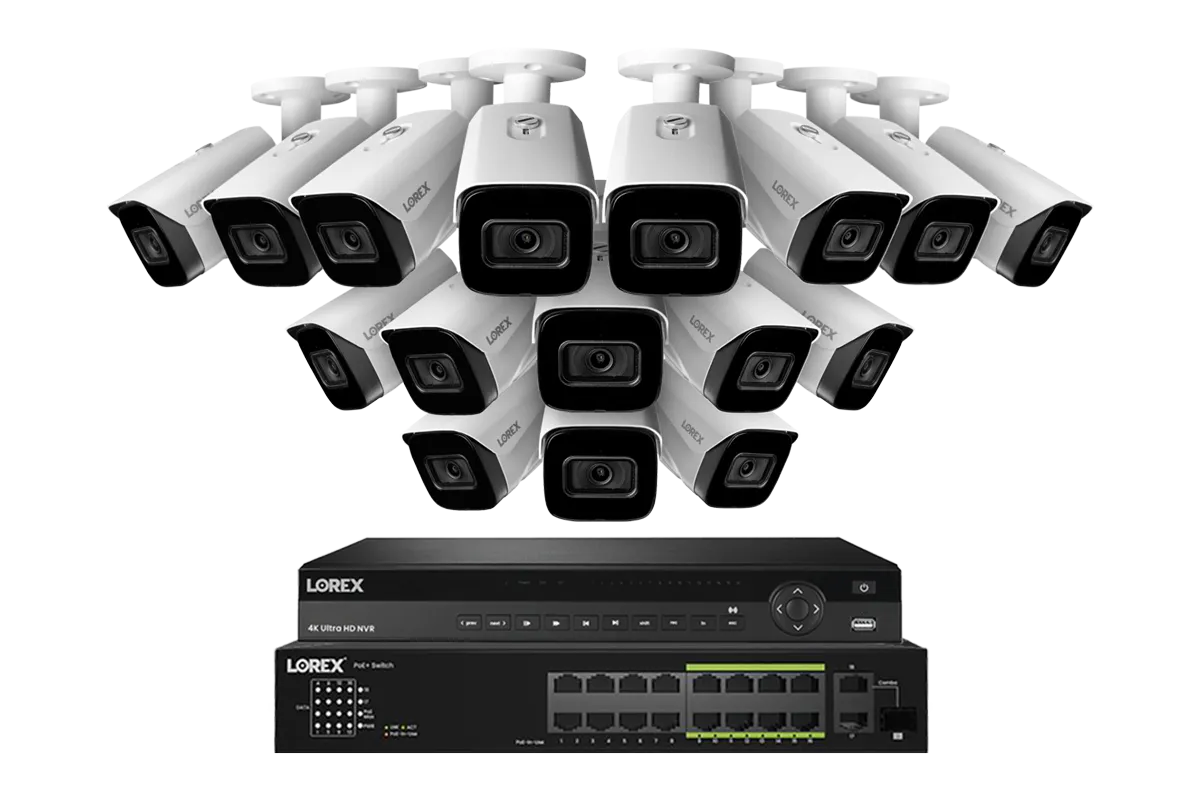 Lorex Elite Series NVR with N3 (Nocturnal Series) IP Bullet Cameras - 4K 32-Channel 8TB Wired System