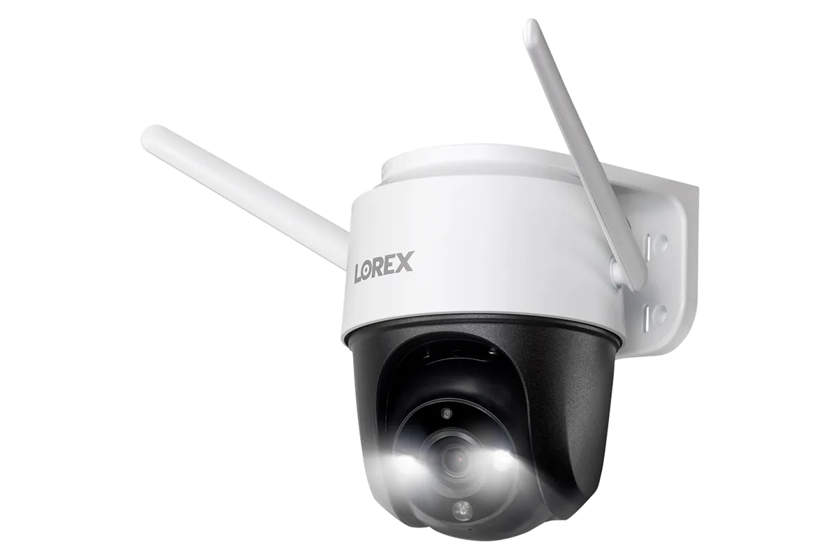 Lorex Fusion 4K 12-Camera Capable (8 Wired   4 Fusion Wi-Fi) 2TB Wired DVR System with 4 Smart Deterrence Cameras, 2K Indoor Wi-Fi Camera and Two 2K Pan-Tilt Outdoor Wi-Fi Security Cameras