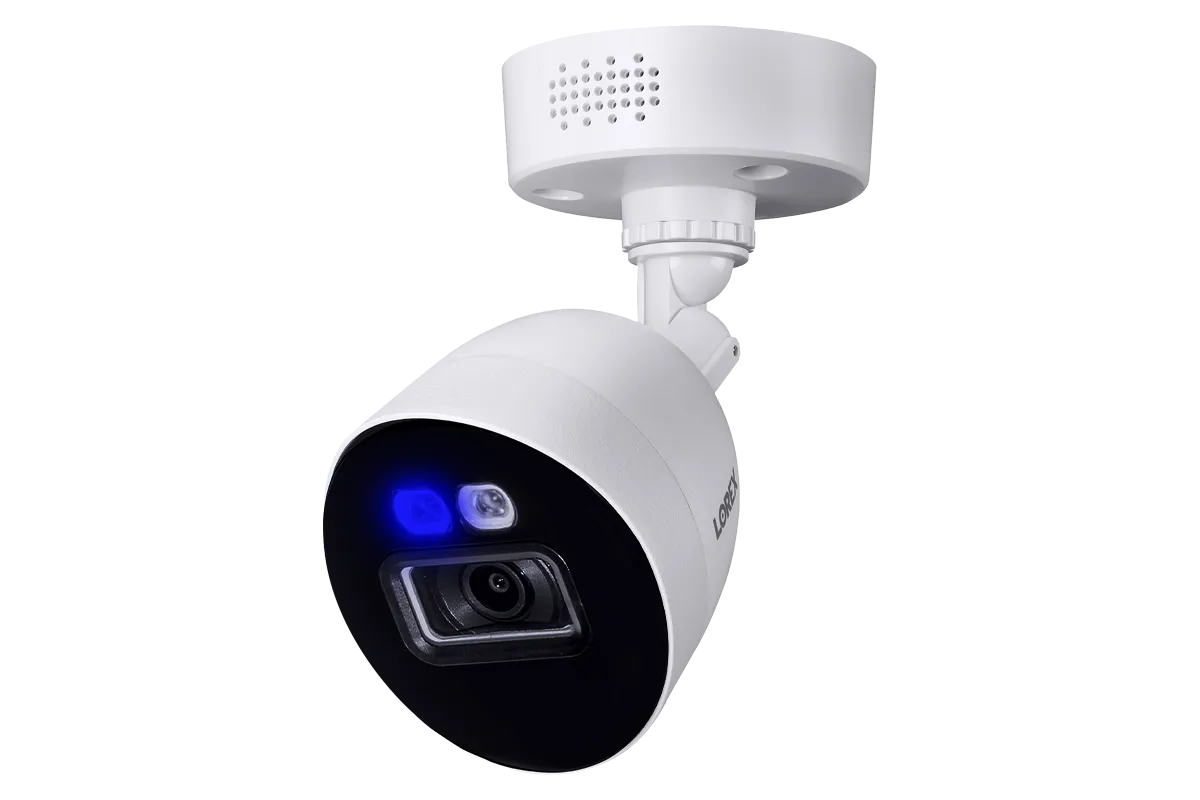 Lorex Fusion 4K 12-Channel 2TB Wired DVR System with 4 Smart Deterrence Cameras and One 2K Indoor Wi-Fi Camera