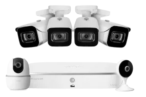 Lorex Fusion 4K 16 Camera Capable (8 Wired   8 Wi-Fi) 2TB NVR System with 4 IP Bullet Cameras, One 2K Pan-Tilt Camera and One 2K Indoor Wi-Fi Camera