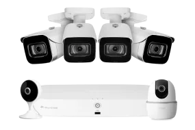 Lorex Fusion 4K 16-Channel NVR System with 2TB Storage - Includes 4 IP Bullet Cameras, 2K Pan-Tilt Camera, and 2K Indoor Wi-Fi Camera (8 Wired   8 Wi-Fi Capable)