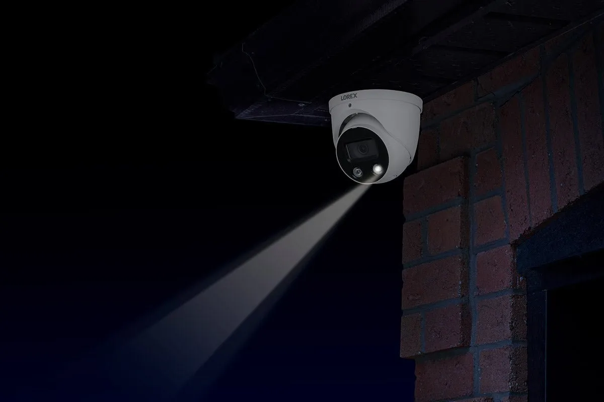 Lorex Fusion 4K 16 Camera Capable (8 Wired   8 Wi-Fi) 2TB NVR System with 4 Smart Deterrence Dome Cameras, One 2K Pan-Tilt Camera and One 2K Indoor Wi-Fi Camera