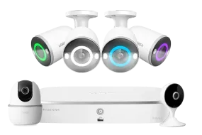 Lorex Fusion 4K 16 Camera Capable (8 Wired   8 Wi-Fi) 2TB NVR System with 4 Smart Security Lighting Bullet Cameras, One 2K Pan-Tilt Camera and One 2K Indoor Wi-Fi Camera