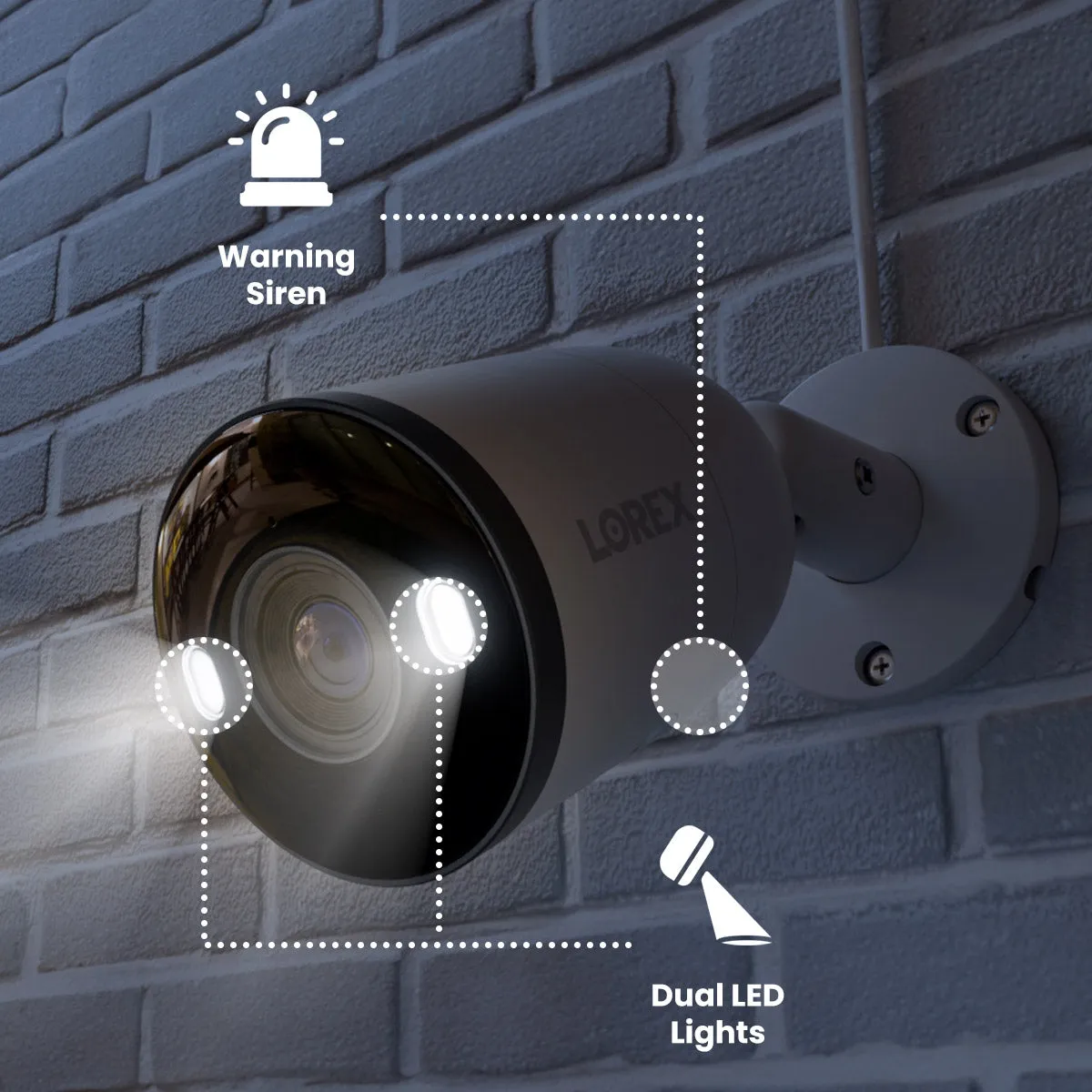 Lorex Fusion 4K  16 Channel (8 Wired   8 Fusion Wi-Fi) 2TB NVR System with Four H13 Wired 4K IP Bullet Cameras, One 2K Pan-Tilt Camera, and One 2K Indoor Wi-Fi Camera