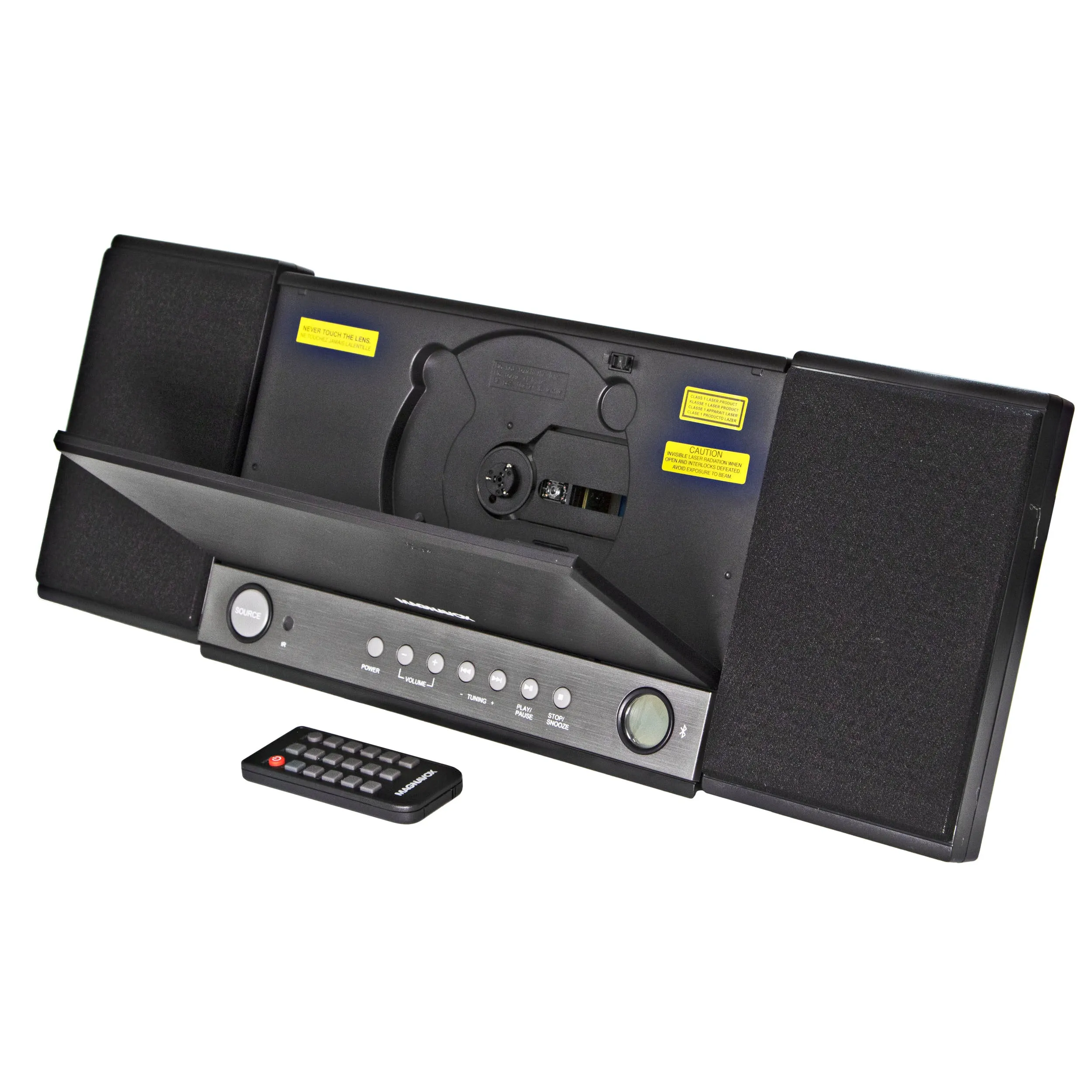 Magnavox MM444BT 3-Piece CD Shelf System with FM Radio and Bluetooth in Grey