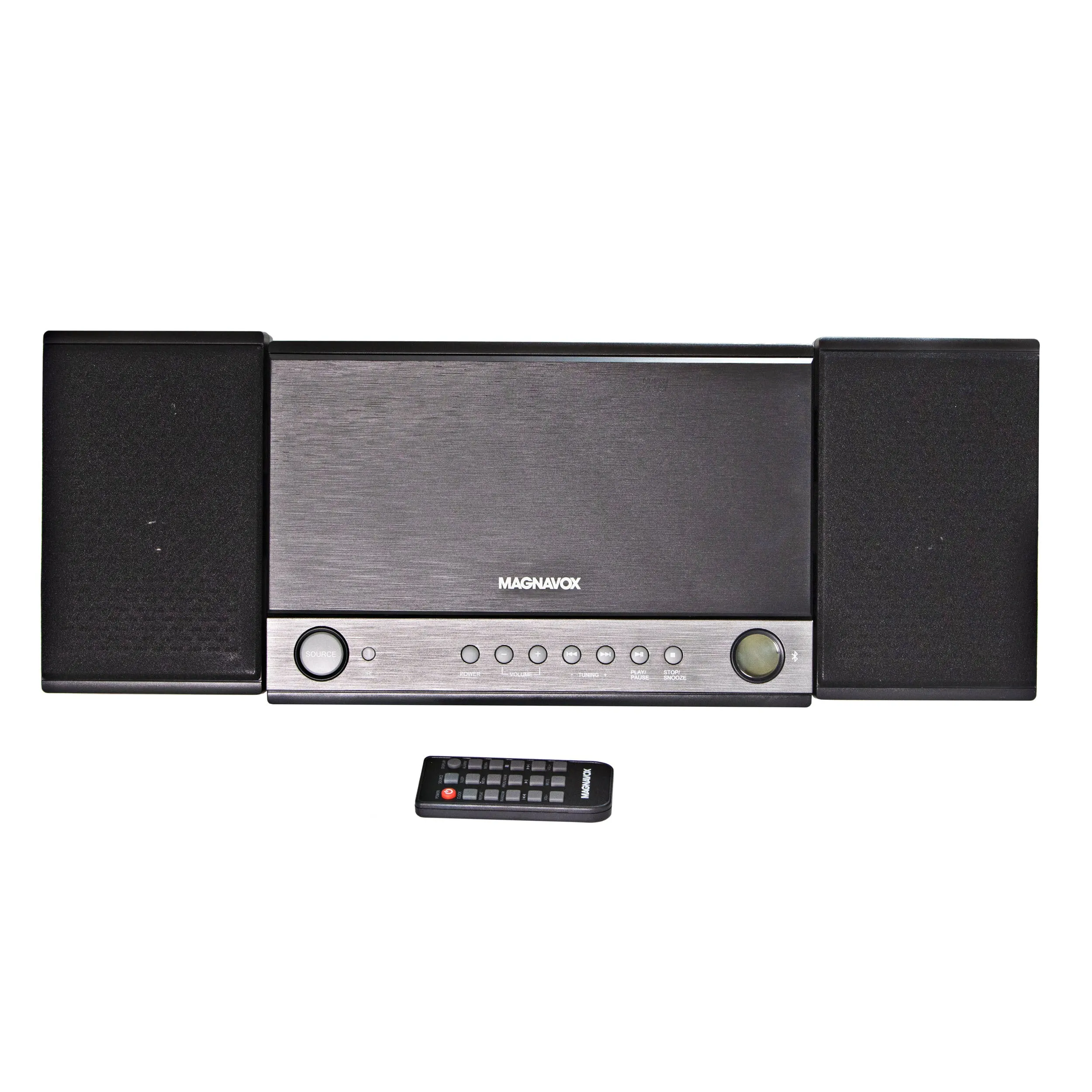 Magnavox MM444BT 3-Piece CD Shelf System with FM Radio and Bluetooth in Grey
