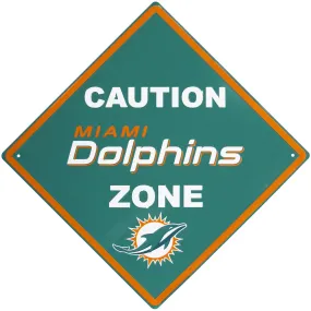 Miami Dolphins Caution Wall Sign Plaque
