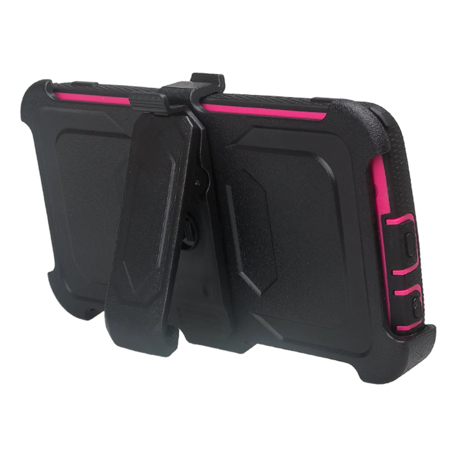 Motorola Moto Z2 Play Case,  Triple Protection 3-1 w/ Built in Screen Protector Heavy Duty Holster Shell Combo Case - Hot Pink