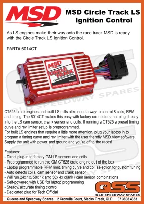 MSD Circle Track LS Ignition Control System Suit CT525 Engine