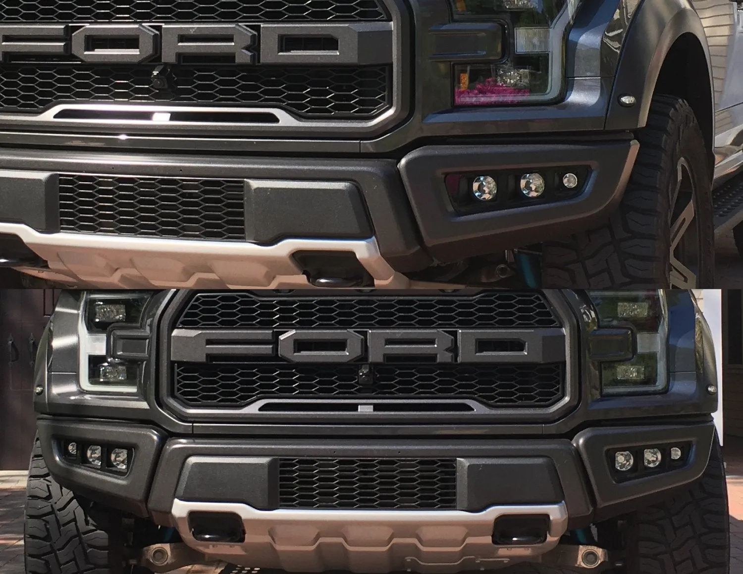 Offroad Alliance - Triple Bezel Fog Light Kit w/ Vision X Optimus Halo Lights - 2017-2020 Raptor