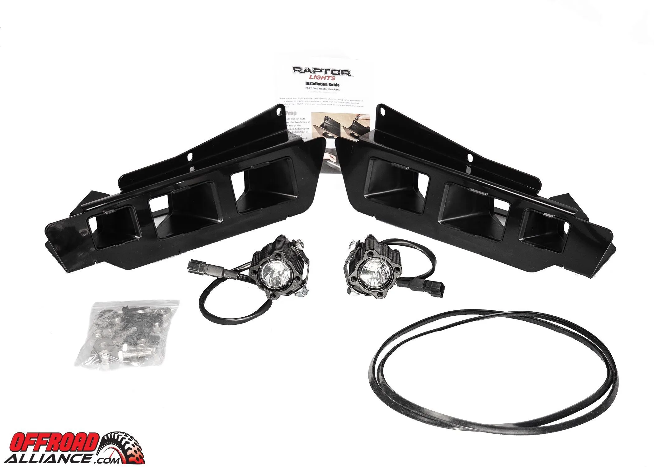 Offroad Alliance - Triple Bezel Fog Light Kit w/ Vision X Optimus Halo Lights - 2017-2020 Raptor
