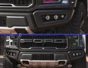 Offroad Alliance - Triple Bezel Fog Light Kit w/ Vision X Optimus Halo Lights - 2017-2020 Raptor