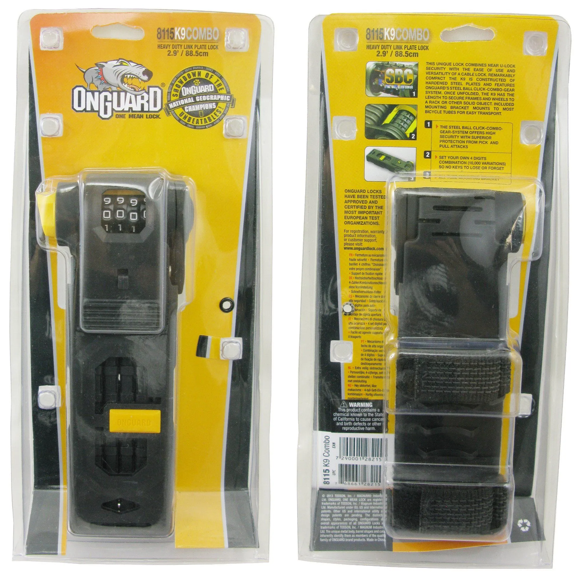 OnGuard 8115 K-9 88.5cm Combo Link Plate Lock