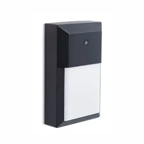Outdoor Dusk to Dawn Integrated LED Wall Pack Area Light, Commercial or Residential, 1250 Lumens, Color Select Switch for 3K / 4K / 5K, Wet Location, Black or White Finish with White Lens