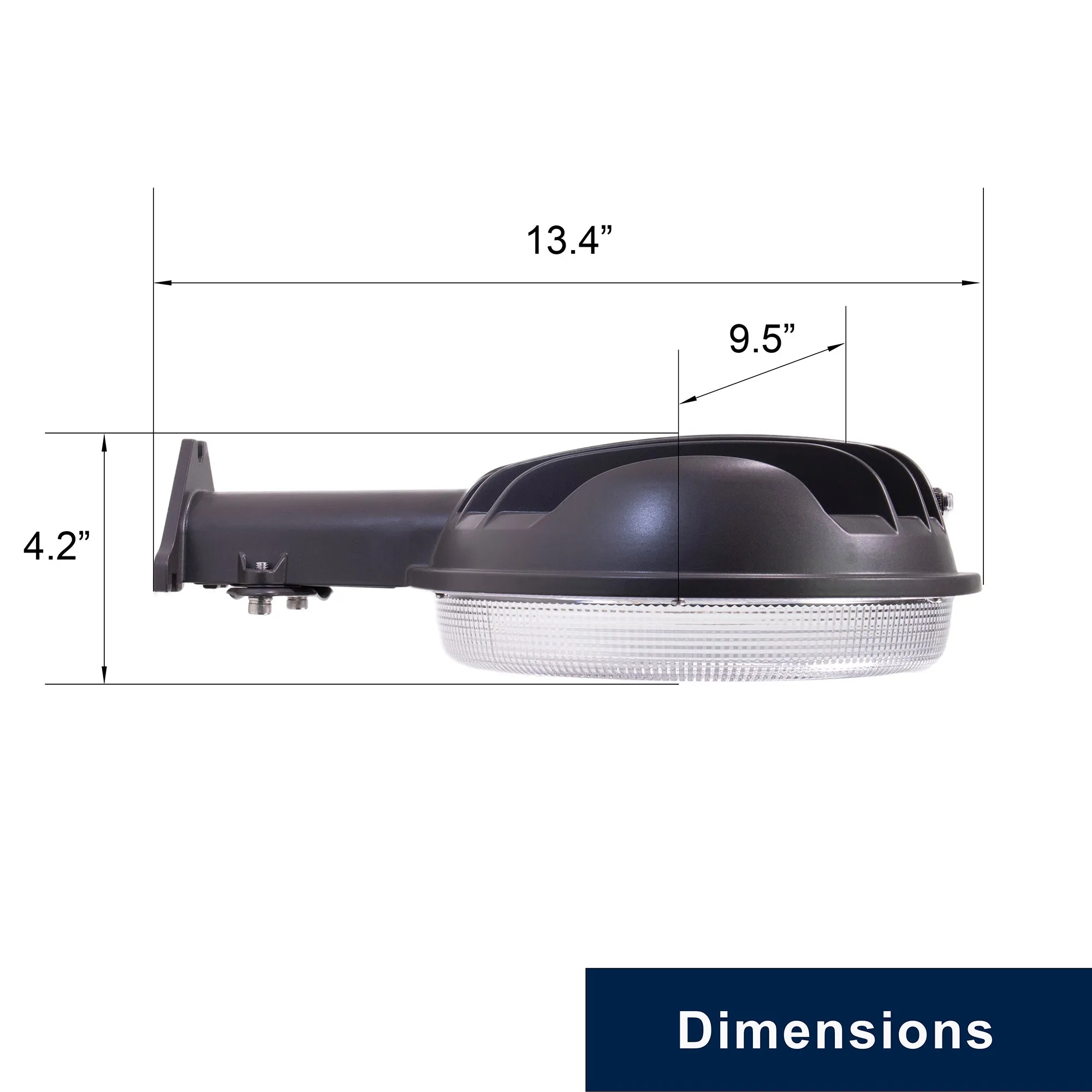 Outdoor LED Area Barn Light, Dusk to Dawn, 3250 Lumens, 4K, Rustic Bronze Cast Aluminum with Clear Lens