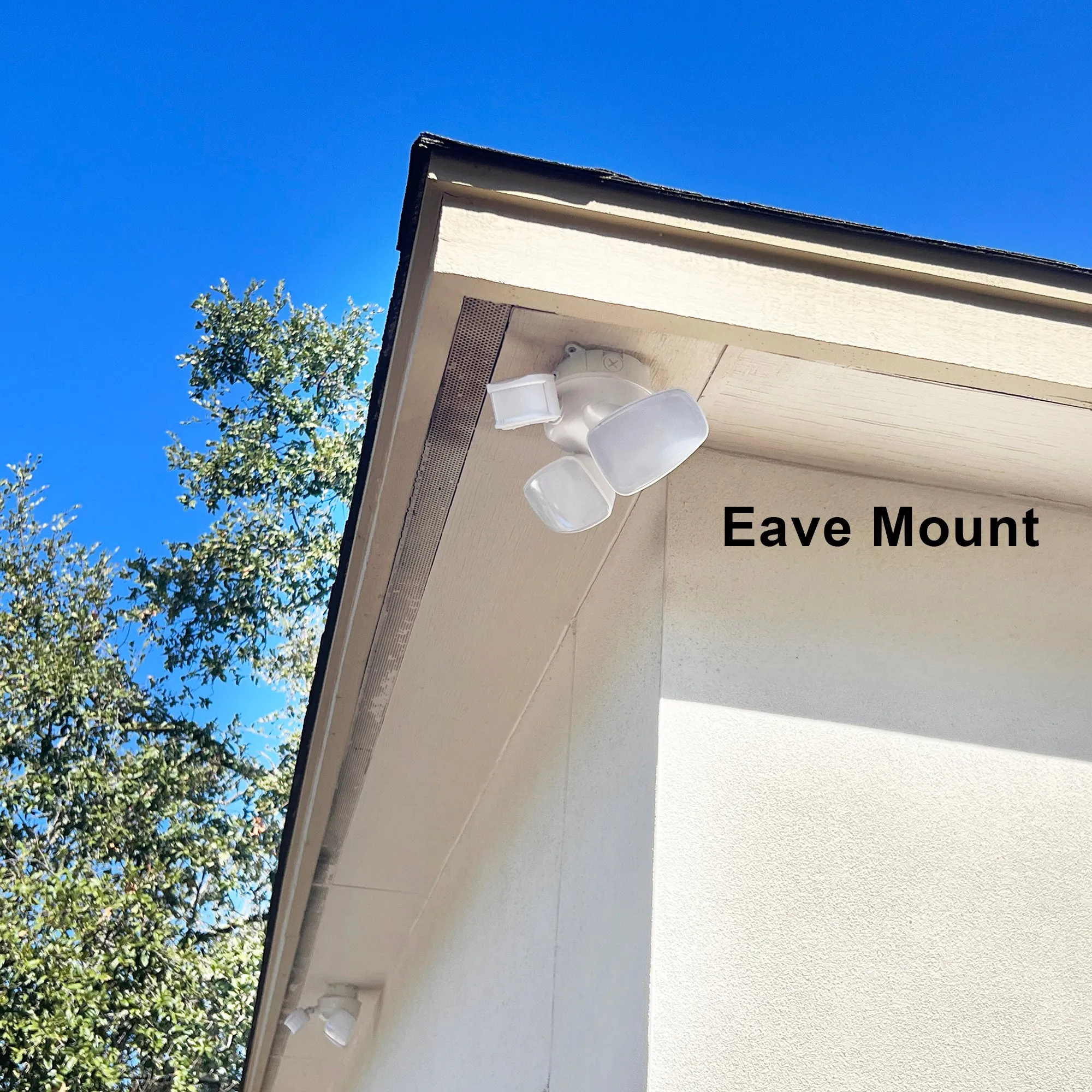 Outdoor LED Security Motion Sensor Flood Light, Dusk to Dawn, 2700 Lumens, 4K, White Polycarbonate with Frosted Lens