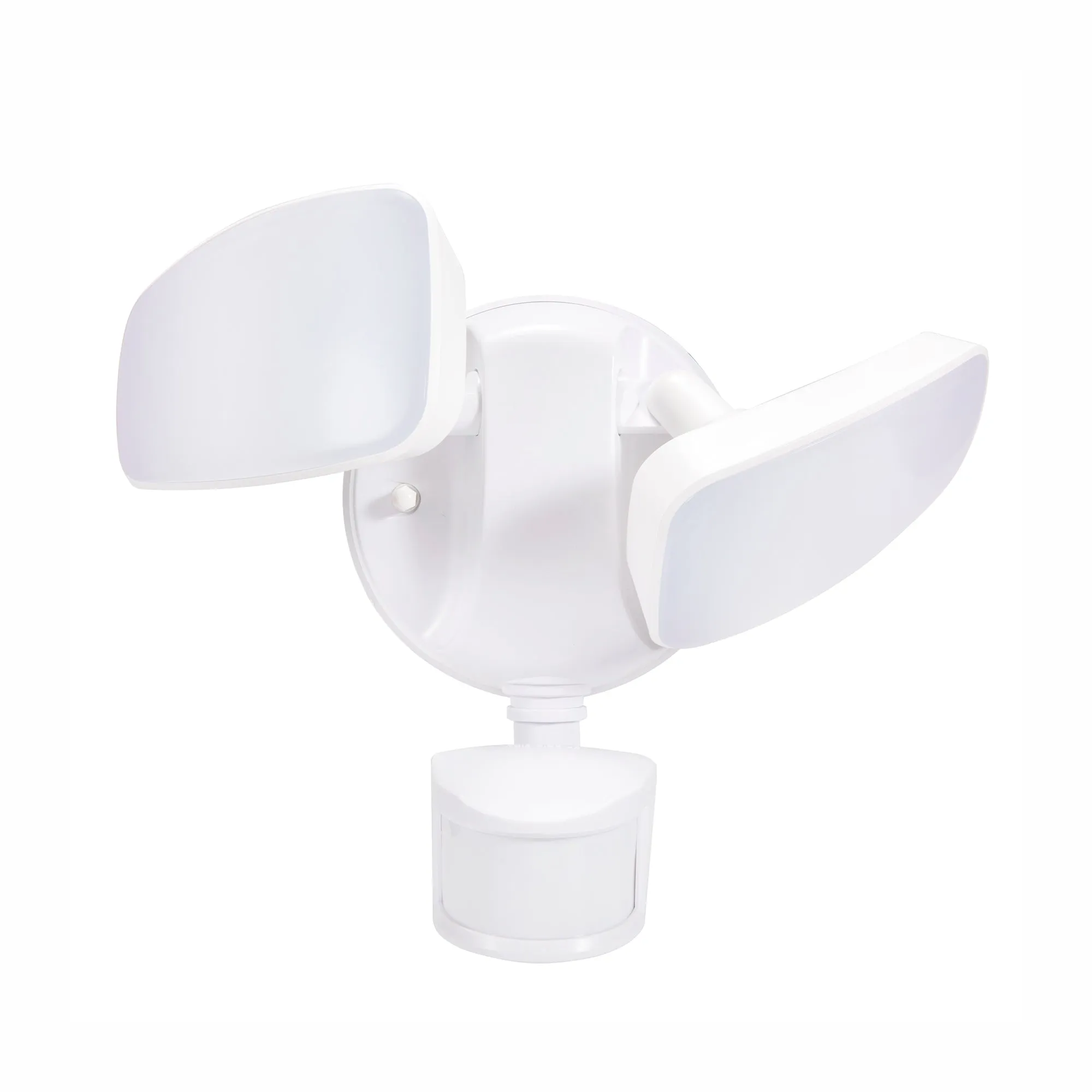Outdoor LED Security Motion Sensor Flood Light, Dusk to Dawn, 2700 Lumens, 4K, White Polycarbonate with Frosted Lens