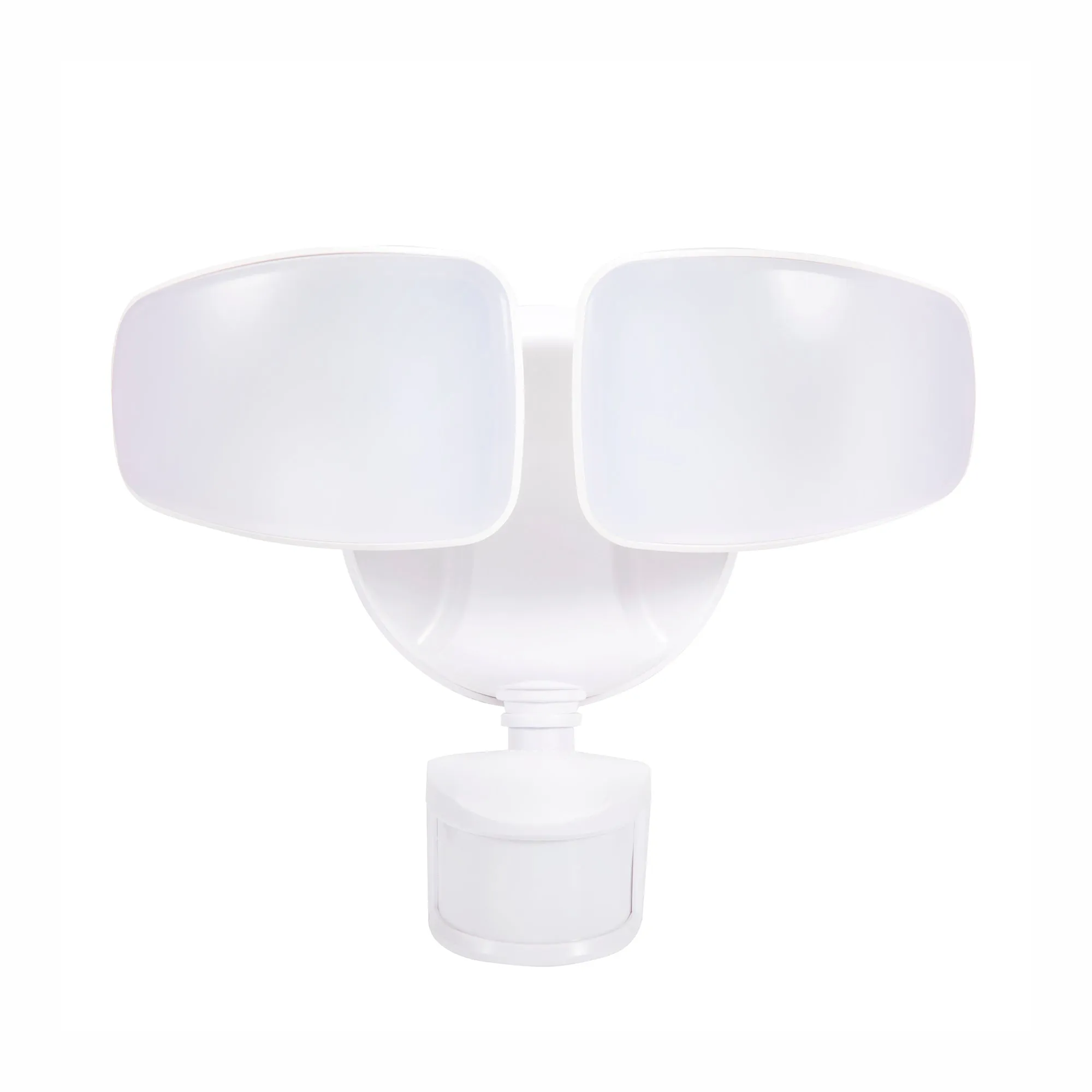 Outdoor LED Security Motion Sensor Flood Light, Dusk to Dawn, 2700 Lumens, 4K, White Polycarbonate with Frosted Lens