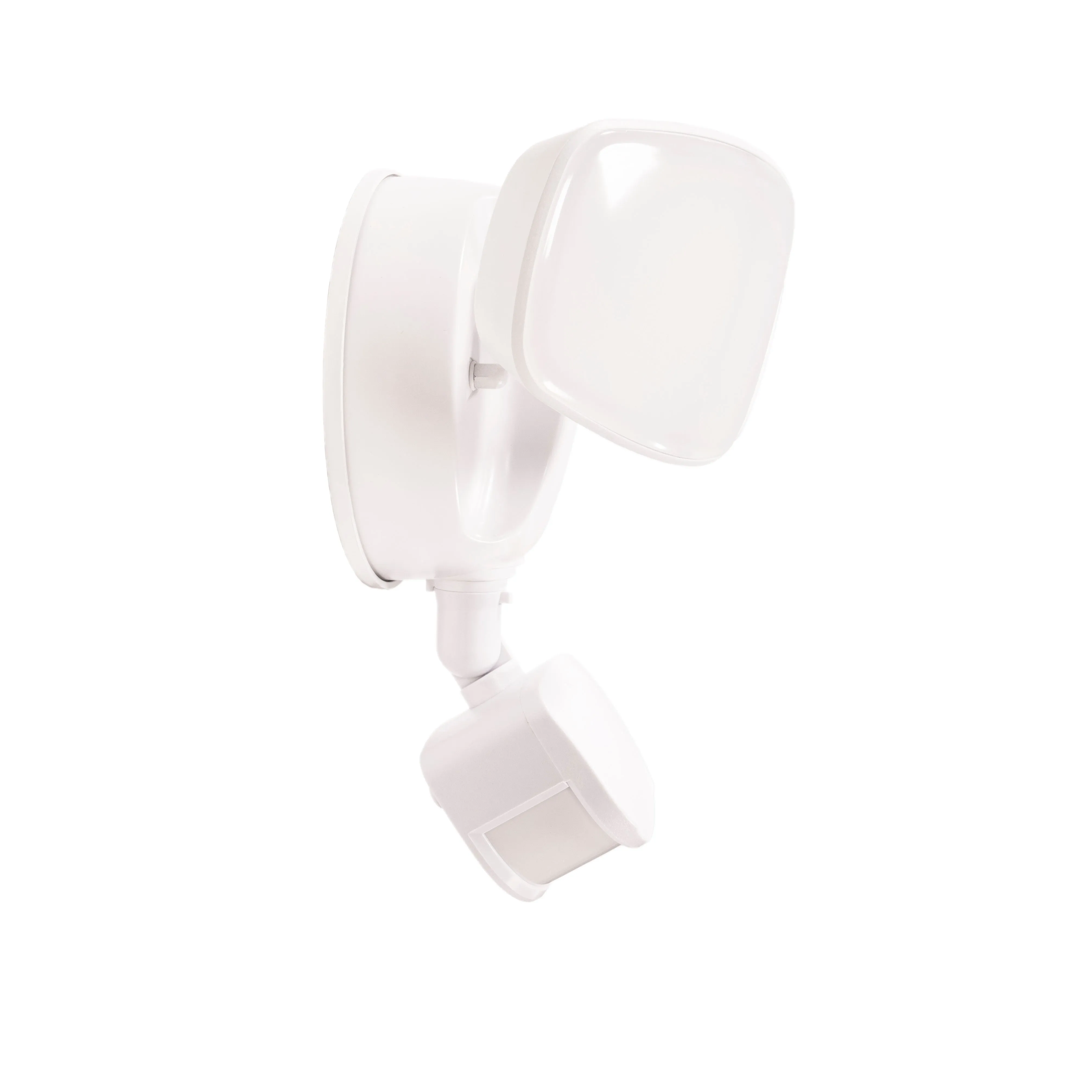 Outdoor LED Security Motion Sensor Flood Light, Dusk to Dawn, 2700 Lumens, 4K, White Polycarbonate with Frosted Lens