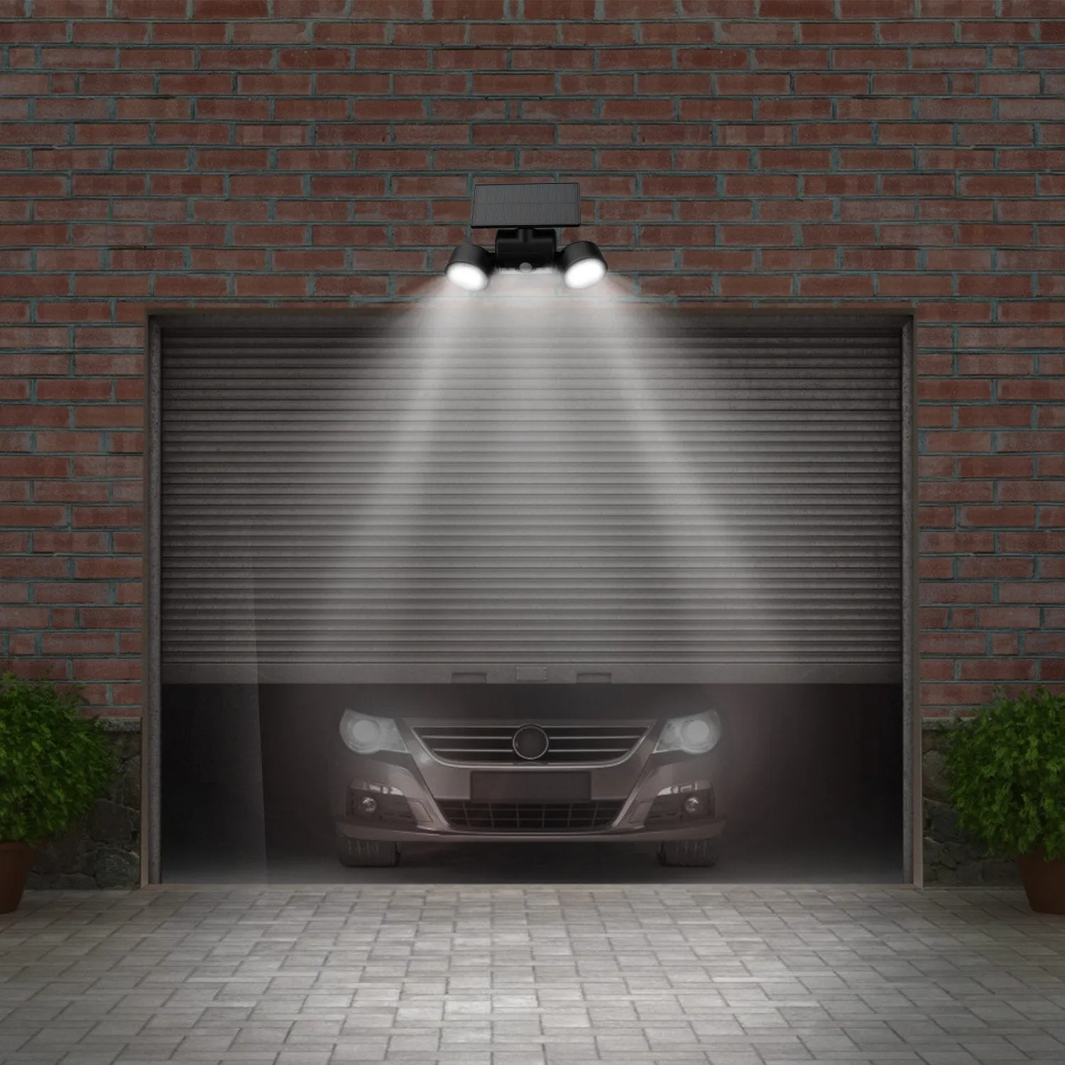 Outdoor PIR Motion Sensor Dusk To Dawn Solar Wall Lamps IP65 Waterproof