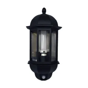 P-Lux LED Traditional Hi-Lo Five Panel Black Half Lantern