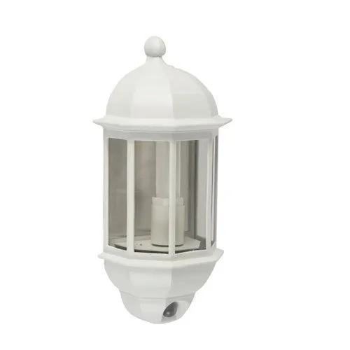 P-Lux LED Traditional Hi-Lo Five Panel White Half Lantern