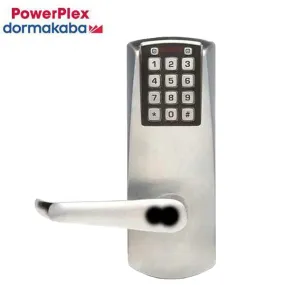 PowerPlex - P2031B - Electronic Self Powered Pushbutton Lever Set - SFIC - 2¾" Backset - Satin Chrome - Grade 1