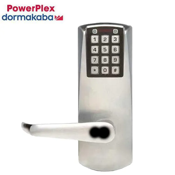 PowerPlex - P2031B - Electronic Self Powered Pushbutton Lever Set - SFIC - 2¾" Backset - Satin Chrome - Grade 1
