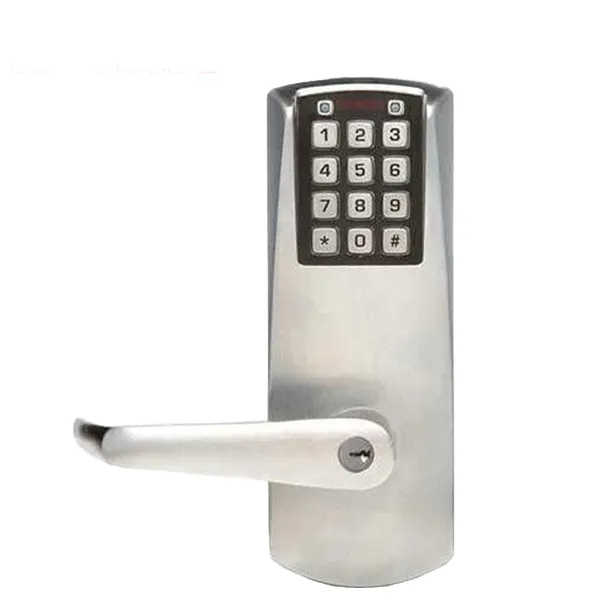 PowerPlex - P2032XS - Electronic Self-Powered Pushbutton Lever Set - Schlage 'C' - 2⅜" Backset - Satin Chrome - Grade 1