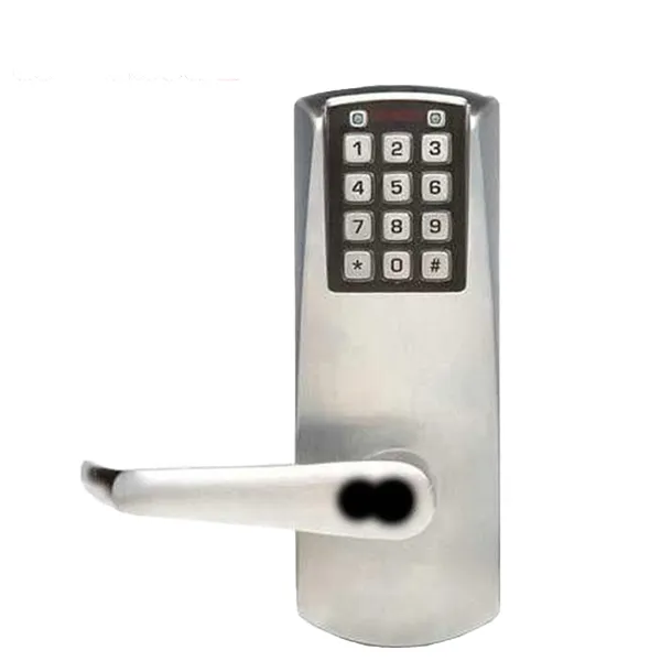 PowerPlex - P2066B - Electronic Self Powered Pushbutton Mortise Lever Set - SFIC - 2¾" Backset - Satin Chrome - Grade 1