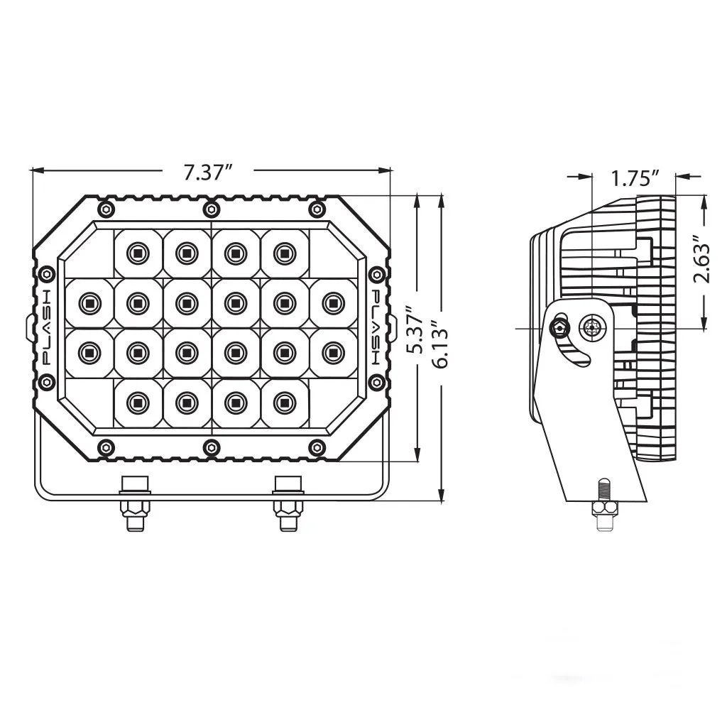 Quad LED Search Light - White Marine Housing