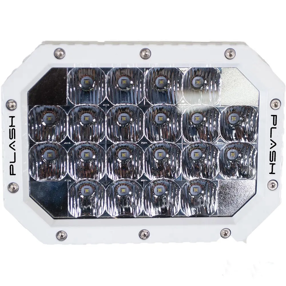 Quad LED Search Light - White Marine Housing