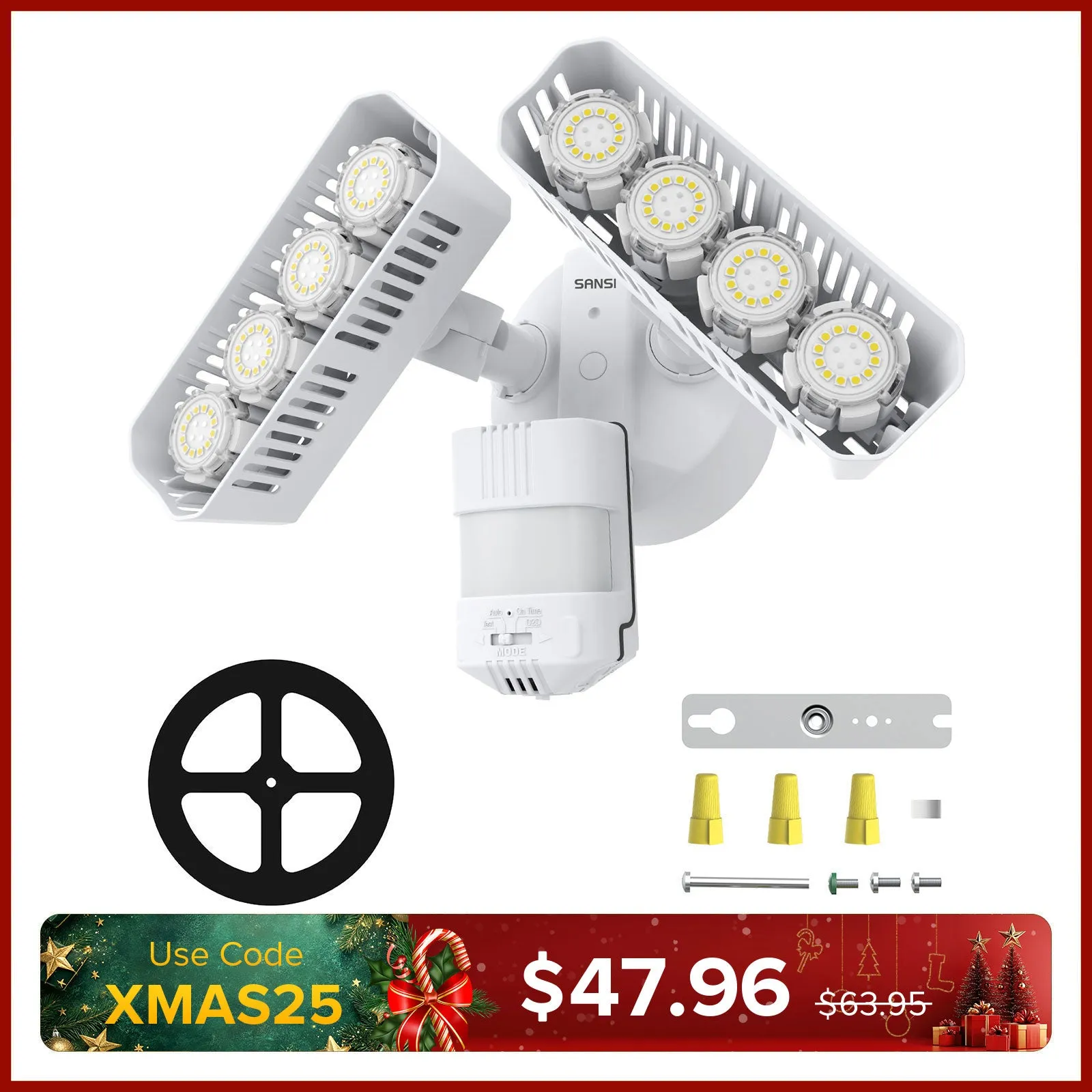 Rectangle Upgraded 54W Led Security Light (Dusk to Dawn&Motion Sensor)(US/CA ONLY)