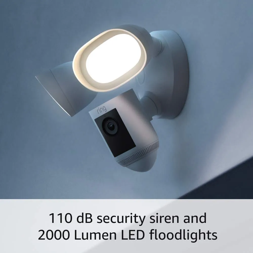 Ring Floodlight Cam Wired Pro with Bird’s Eye View and 3D Motion Detection (Refurbished)