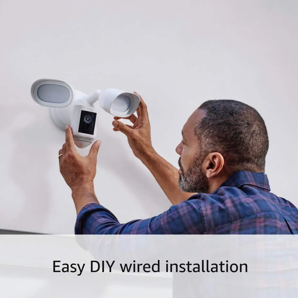 Ring Floodlight Cam Wired Pro with Bird’s Eye View and 3D Motion Detection (Refurbished)