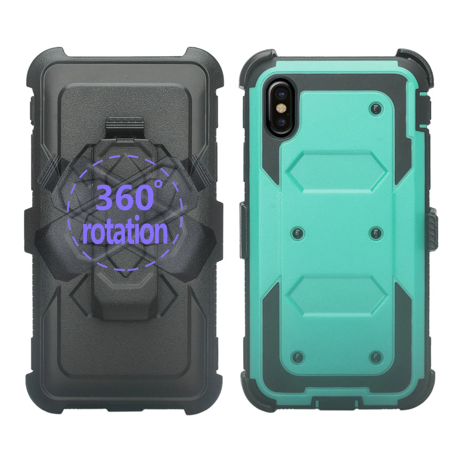 Samsung Galaxy A10e Case, Galaxy A10e Case, Triple Protection 3-1 w/ Built in Screen Protector Heavy Duty Holster Shell Combo Case - Teal