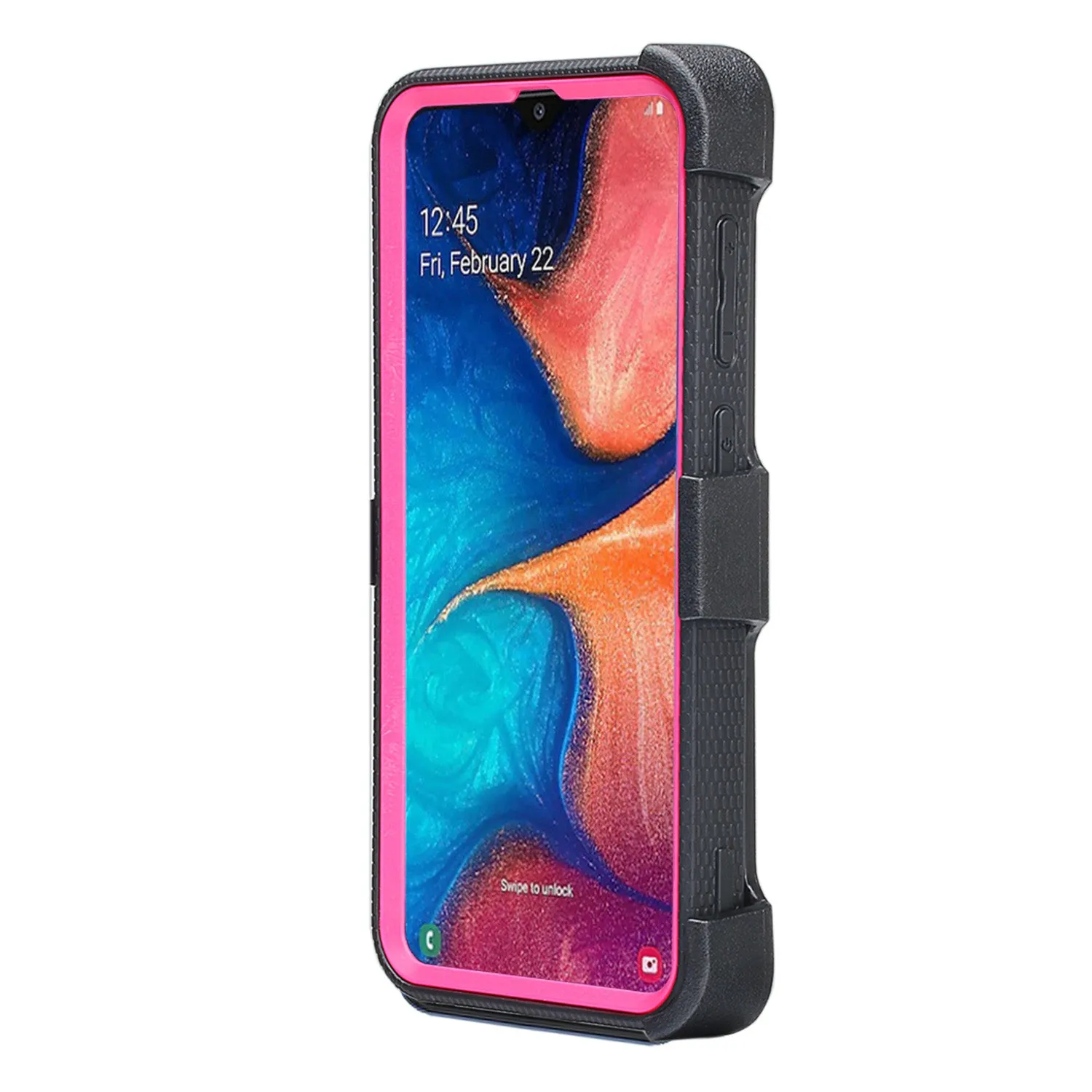 Samsung Galaxy A20 | A30 | A50 Case, Triple Protection 3-1 w/ Built in Screen Protector Heavy Duty Holster Shell Combo Clip Cover - Hot Pink