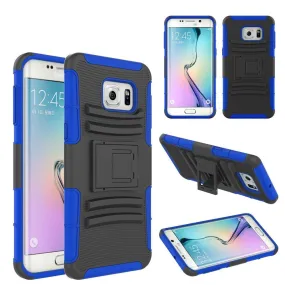 Samsung Galaxy S6 Edge Plus Case, 3-in-1 Rotating Swivel Locking Hybrid Holster Shell Combo[Kickstand] Case - Blue