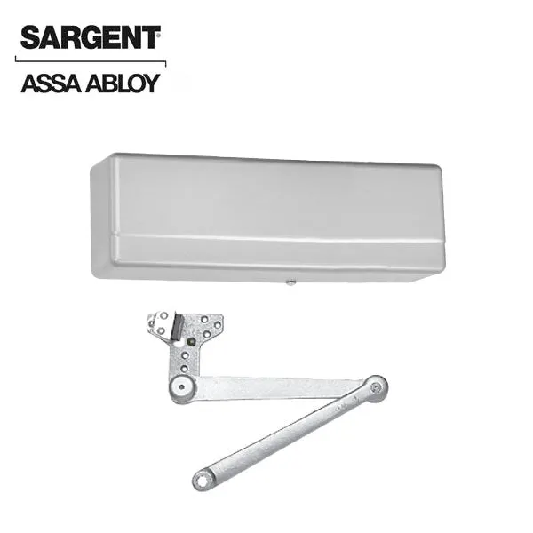 Sargent - 281 - Powerglide Cast Iron Door Closer - Back Check Function - Heavy Duty Hold Open Parallel Arm w/ Compression Stop - Adjustable Size 1-6 - Plastic Cover - Aluminum - Fire Rated - Grade 1